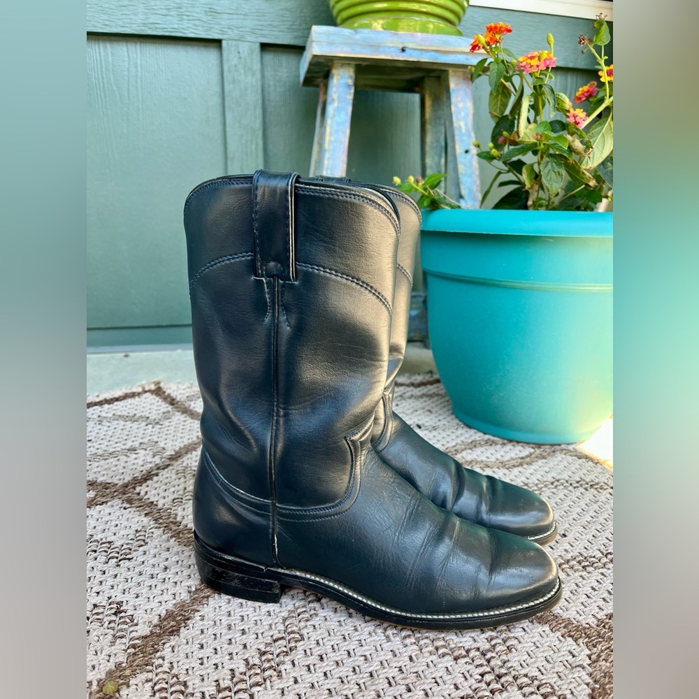 Vintage Ropers Justin Diamond J leather western cowboy boots womens 7.5